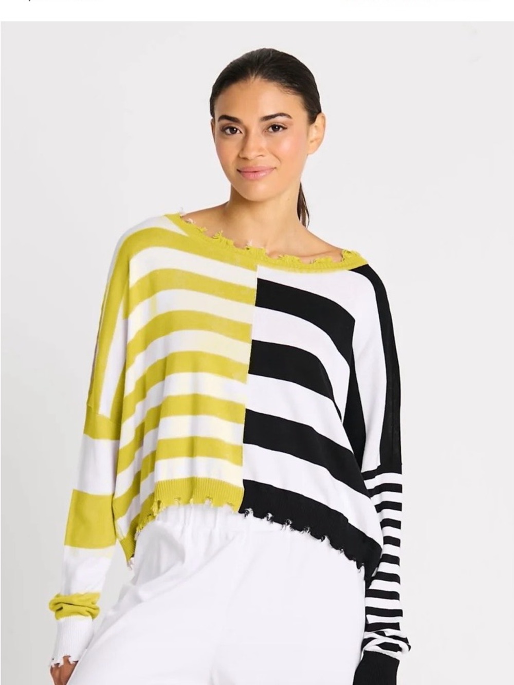 STOCK PHOTO  Planet by Lauren Striped Colorblock Pullover Sweater
